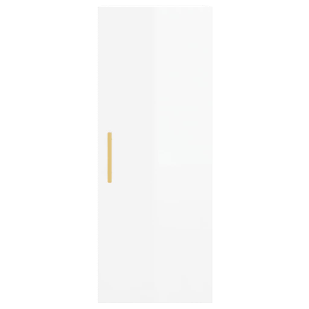 Skap Høyglans Hvit 34,5x34x180 cm