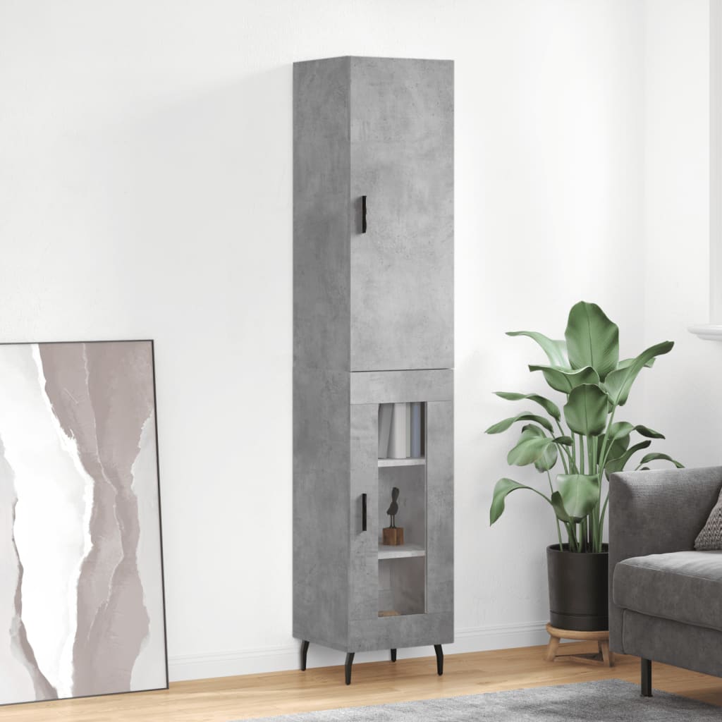 Skap Betonggrå 34,5x34x180 cm