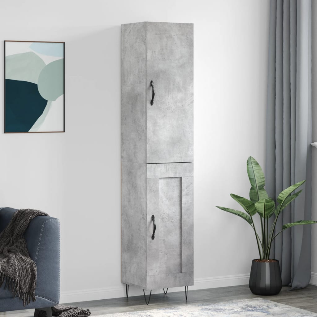 Skap Betonggrå 34,5x34x180 cm