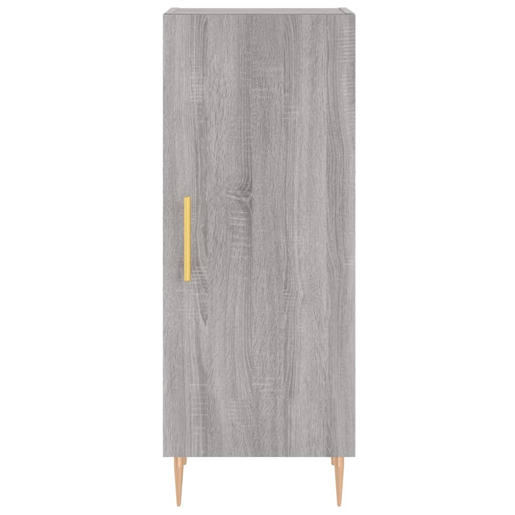 Highboard grå sonoma 34,5x34x180 cm konstruert tre