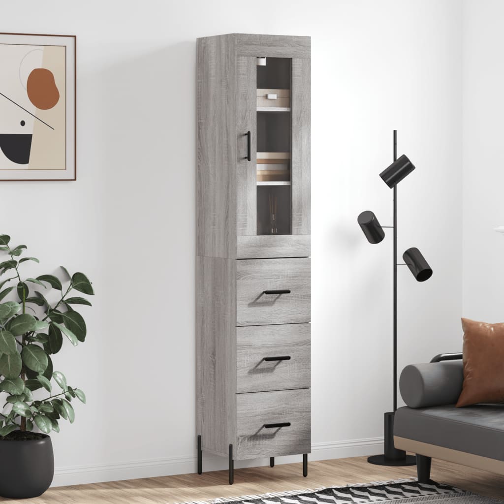 Skap Sonoma Grå 34,5x34x180 cm