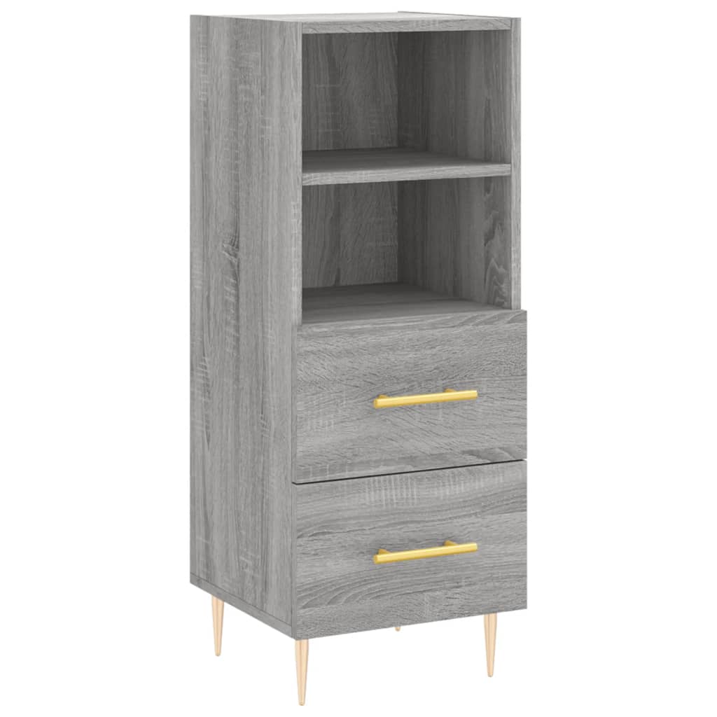 Highboard grå sonoma 34,5x34x180 cm konstruert tre