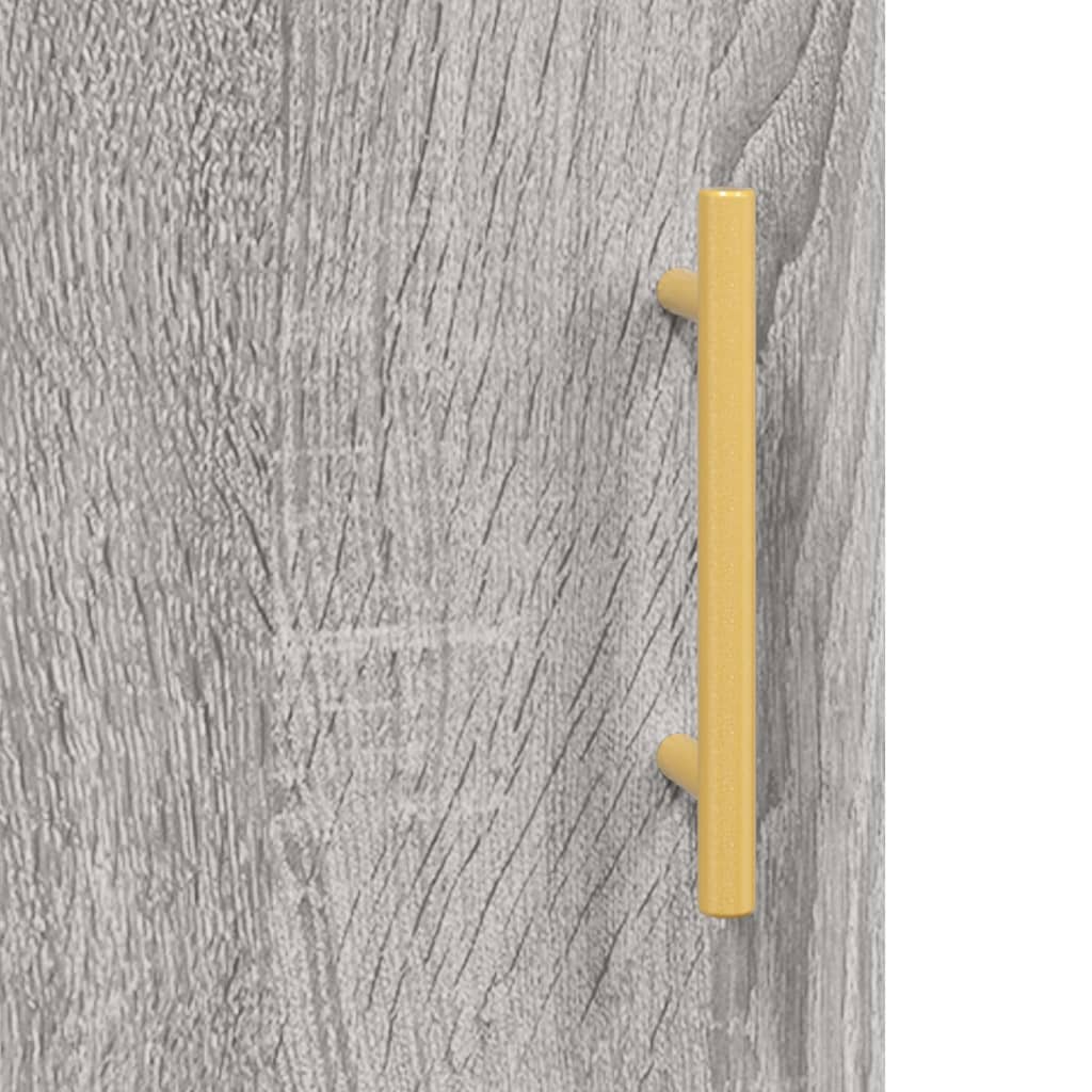 Highboard grå sonoma 34,5x34x180 cm konstruert tre