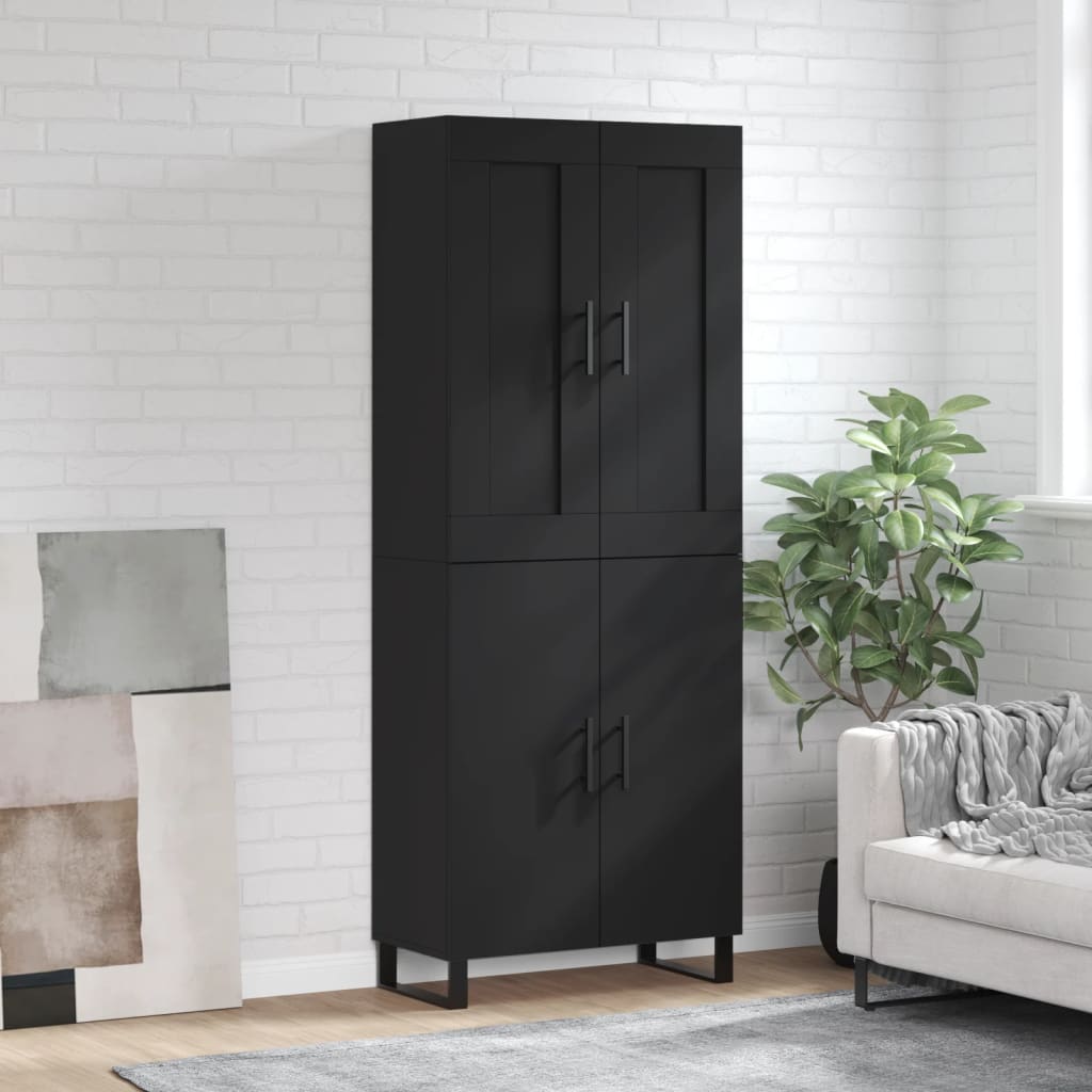 Skap Svart 69,5x34x180 cm