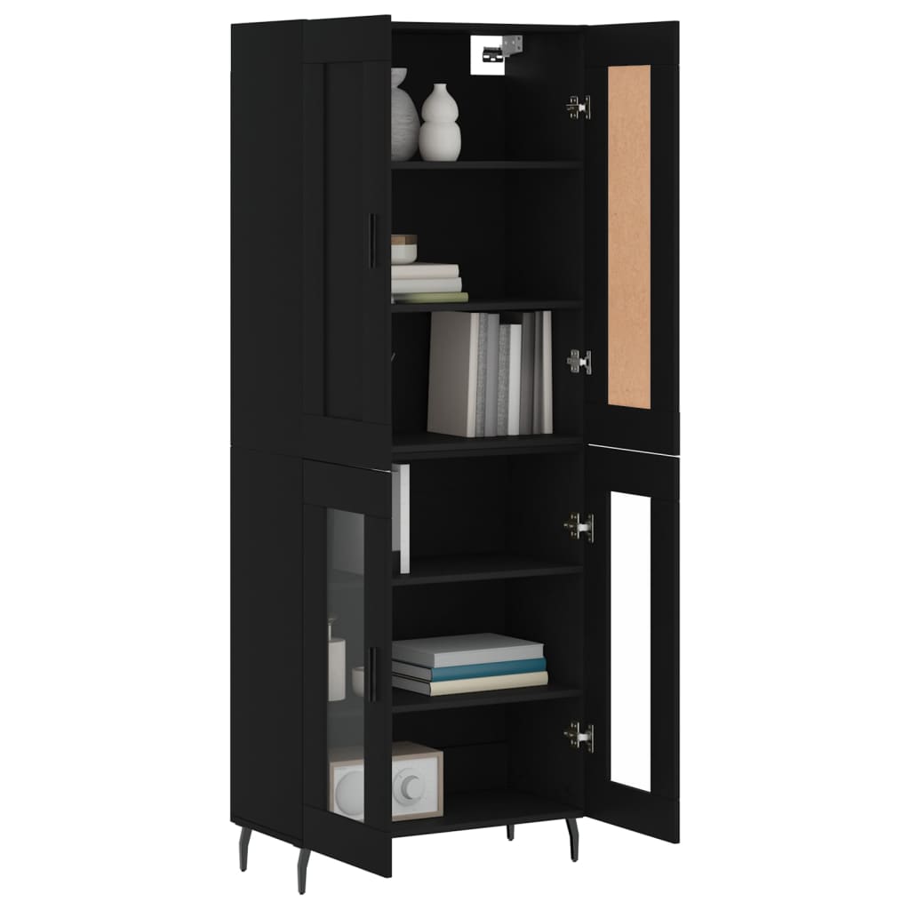 Skap Svart 69,5x34x180 cm