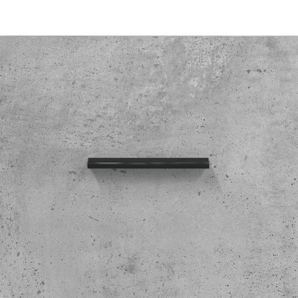 Highboard betonggrå 69,5x34x180 cm konstruert tre