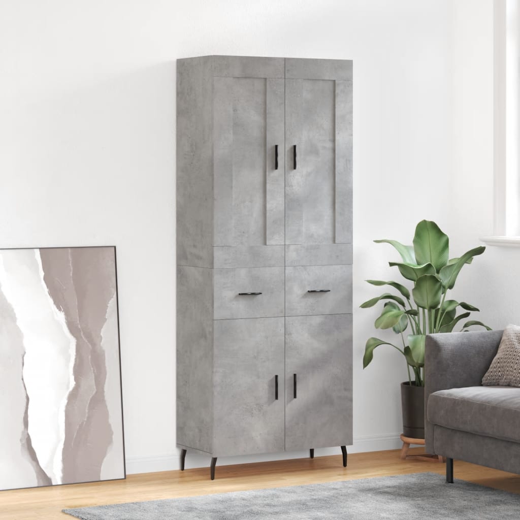 Skap Betonggrå 69,5x34x180 cm