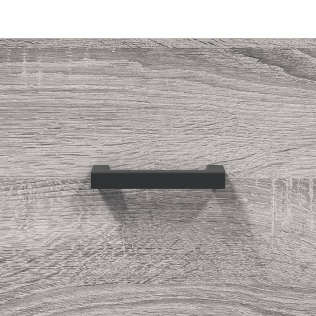 Highboard grå sonoma 34,5x34x180 cm konstruert tre