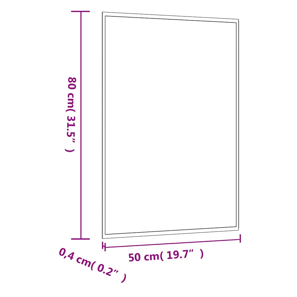 Veggspeil 50x80 cm glass rektangulær