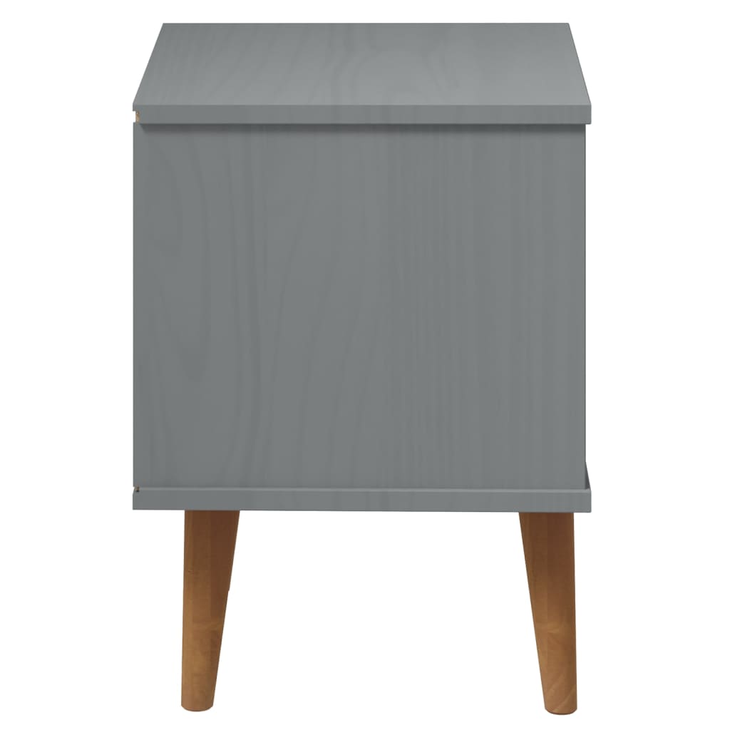 Nattbord Sengbord Grå heltre furu MOLDE 40x35x48 cm