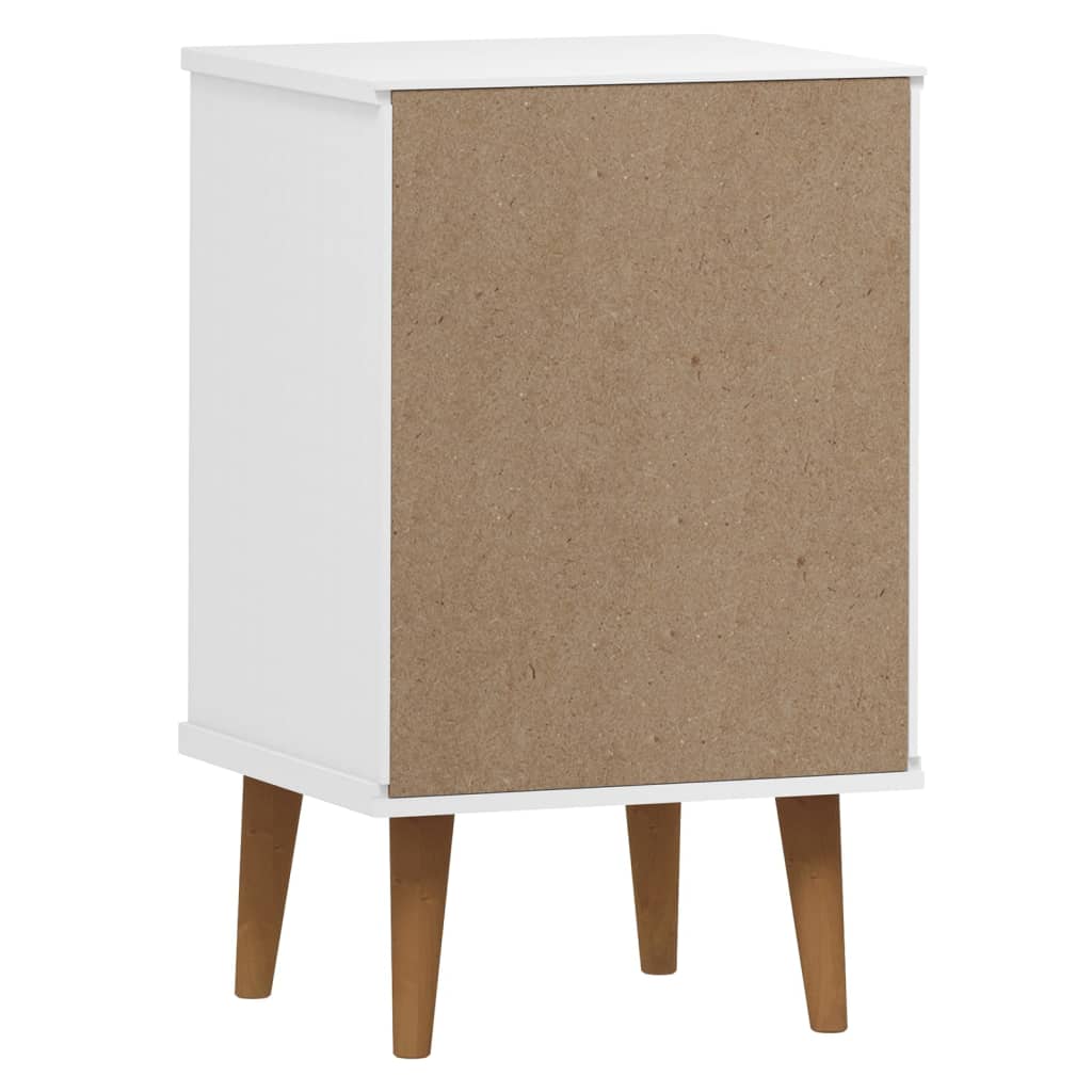 Nattbord Sengbord Hvit MOLDE 40x35x65 cm heltre furu