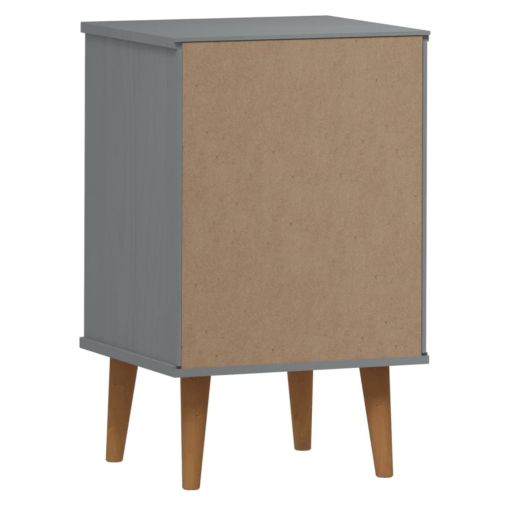 Nattbord Sengbord Grå heltre furu MOLDE 40x35x65 cm