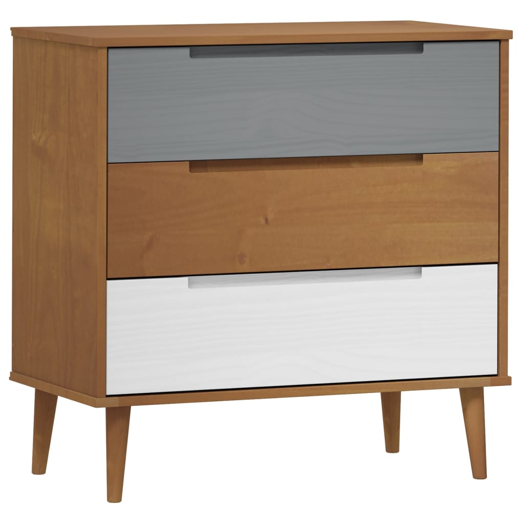 Kommode Brun MOLDE 80x40x80 cm heltre furu