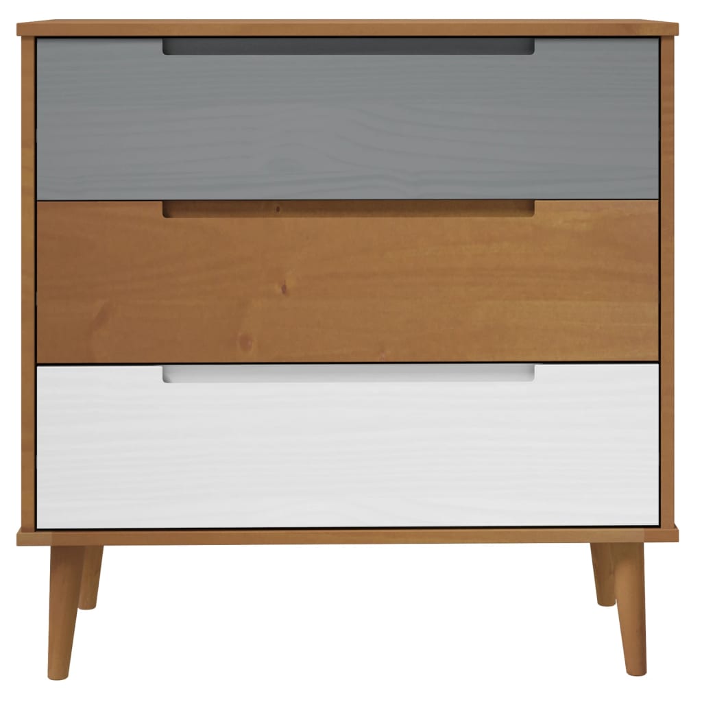 Kommode Brun MOLDE 80x40x80 cm heltre furu