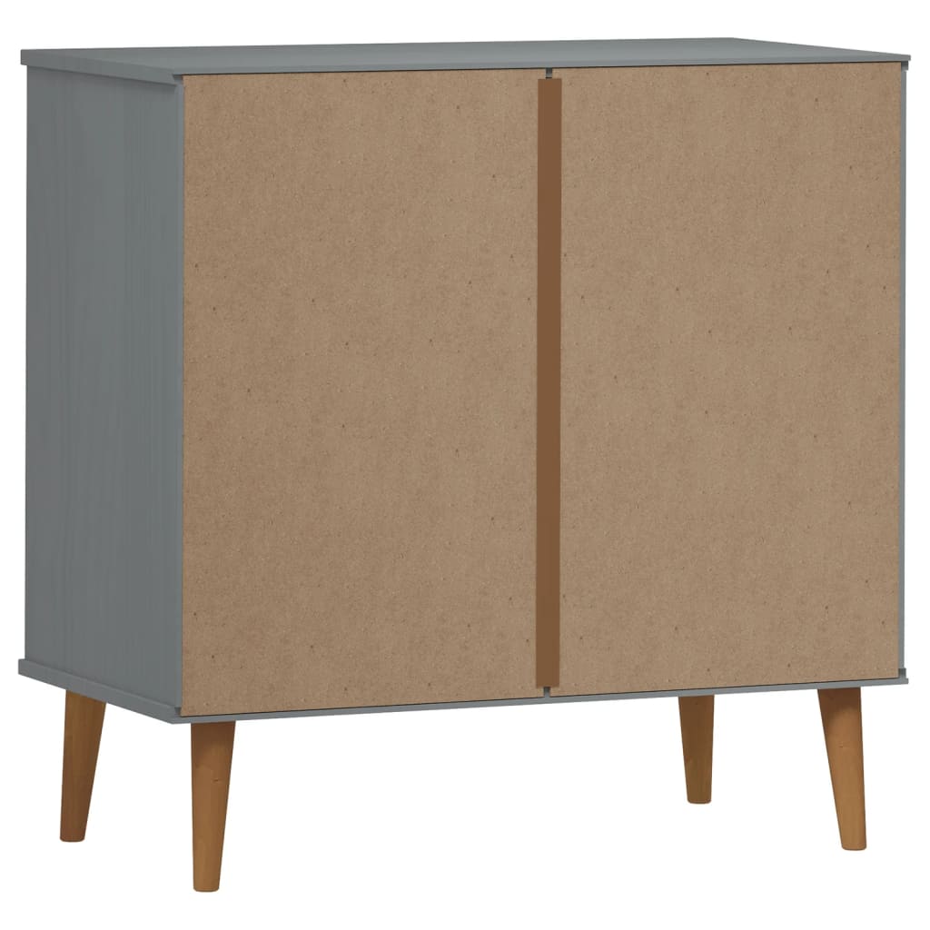 Kommode Grå MOLDE 80x40x80 cm heltre furu