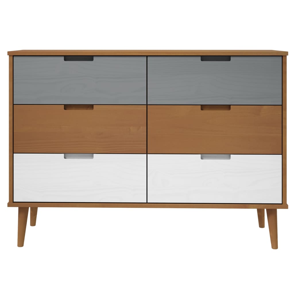 Kommode Brun MOLDE 113x40x80 cm heltre furu