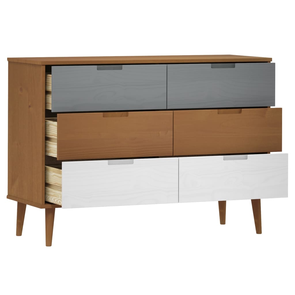 Kommode Brun MOLDE 113x40x80 cm heltre furu