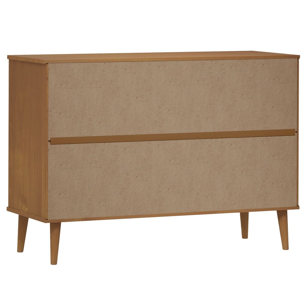 Kommode Brun MOLDE 113x40x80 cm heltre furu
