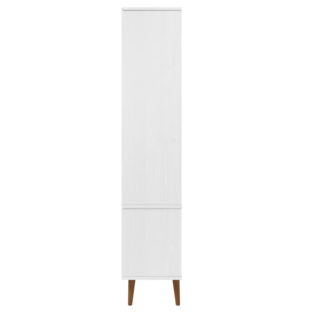 Vitrineskap MOLDE Hvit 90x35x175 cm heltre furu