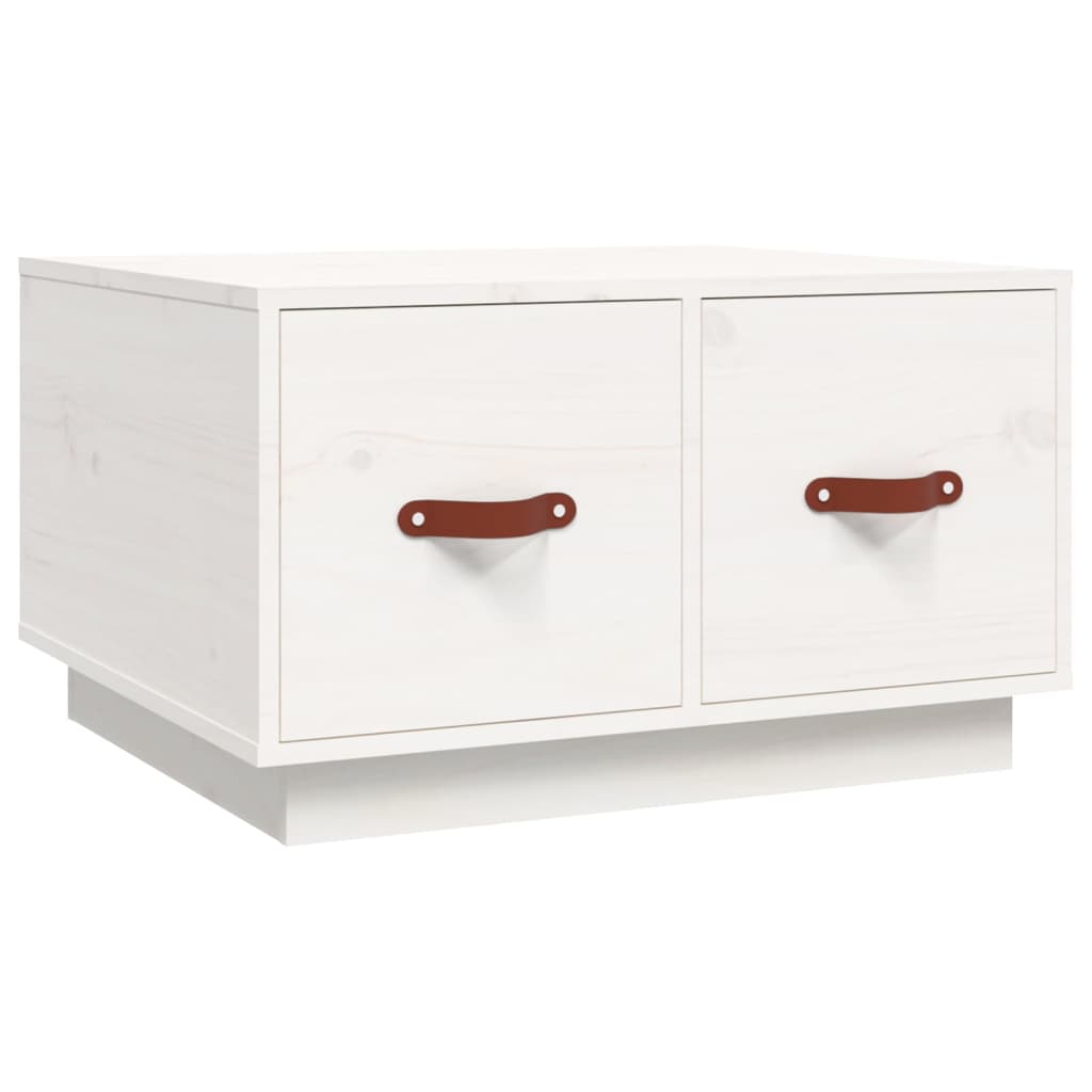 Salongbord Sofabord Hvit 60x53x35 cm heltre furu