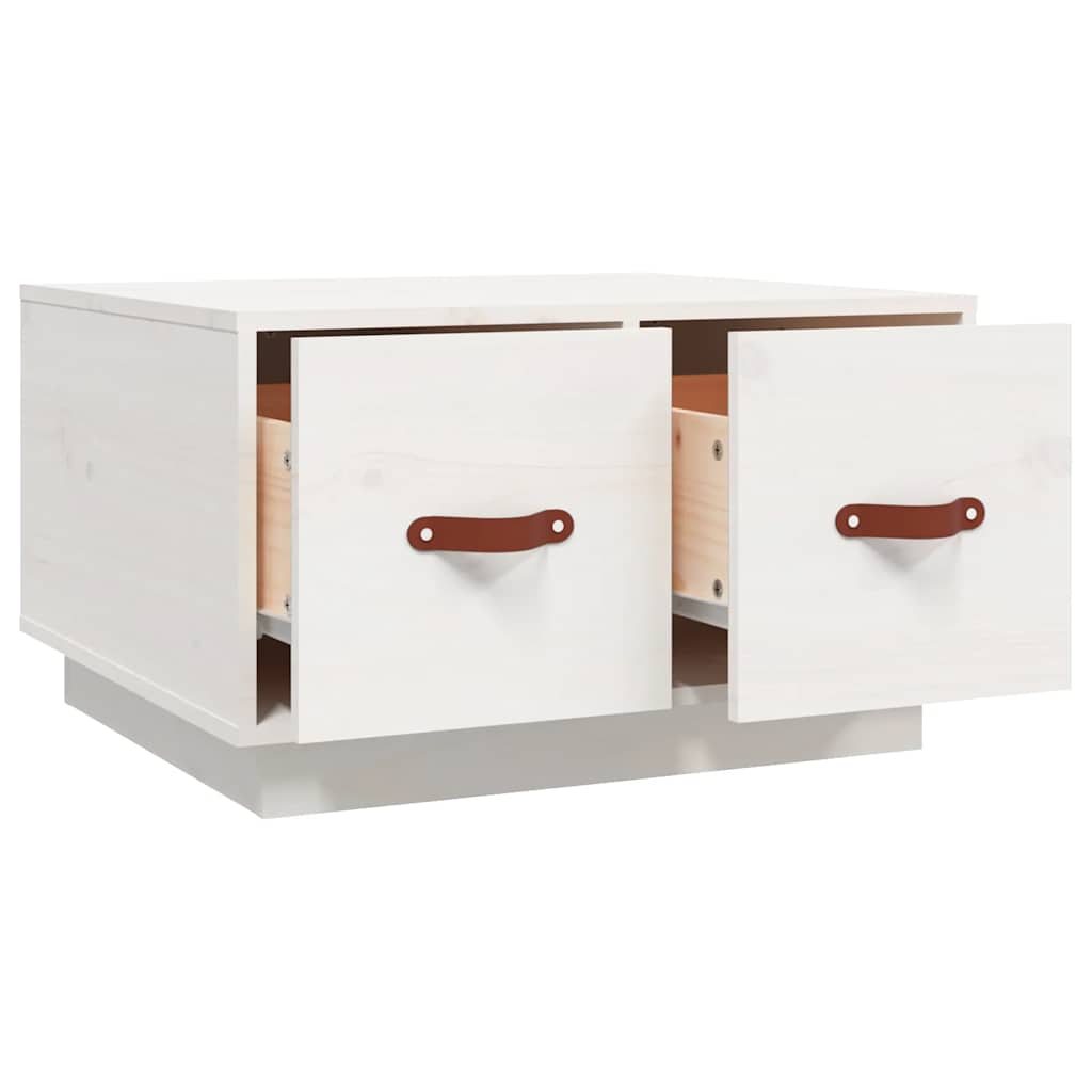 Salongbord Sofabord Hvit 60x53x35 cm heltre furu