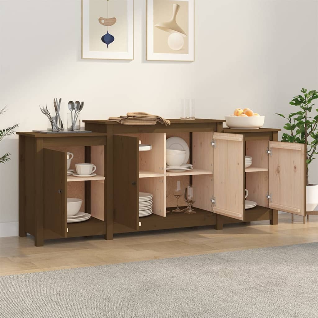 Skjenk Honningbrun 164x37x68 cm heltre furu