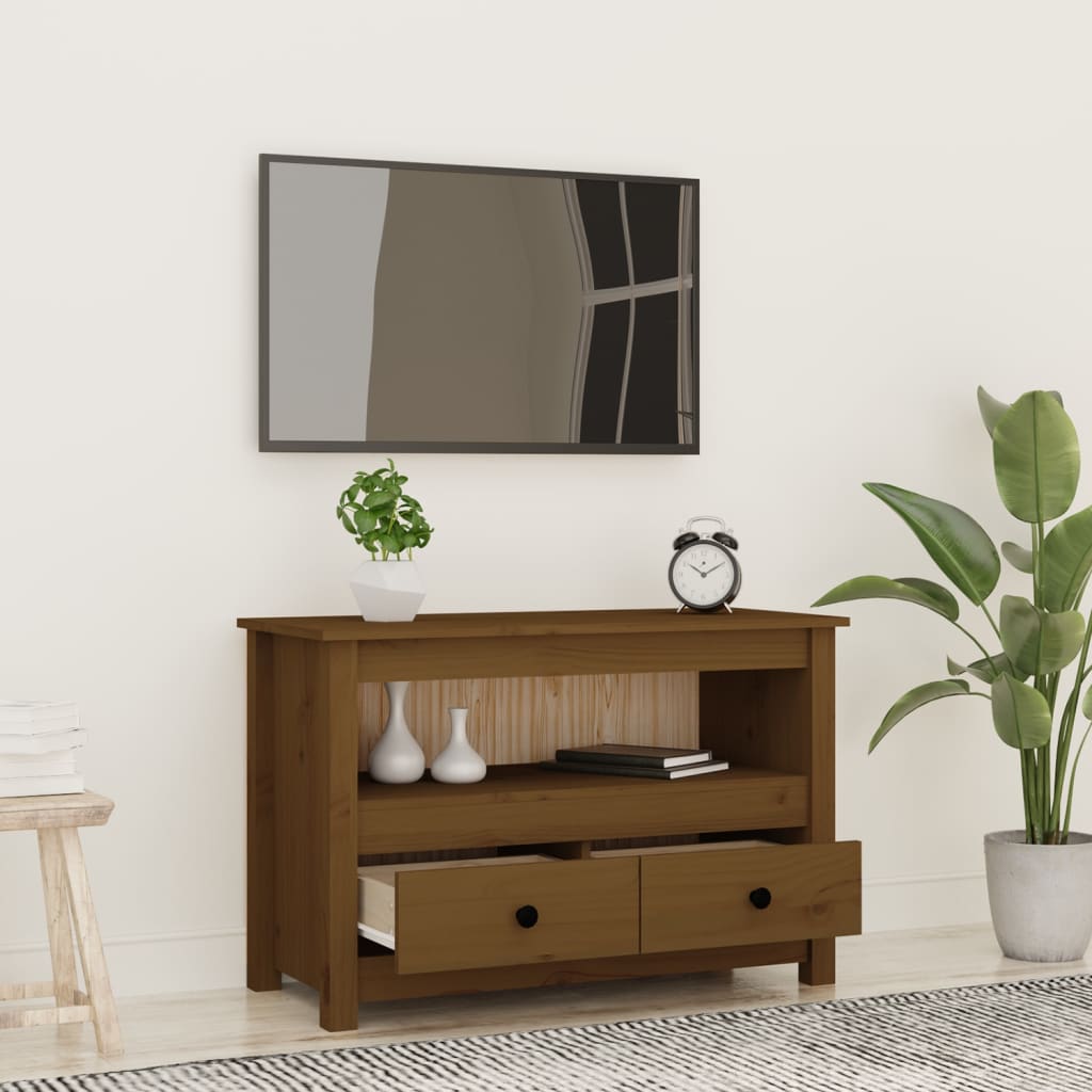 TV-Møbel Honningbrun TV-benk 79x35x52 cm heltre furu