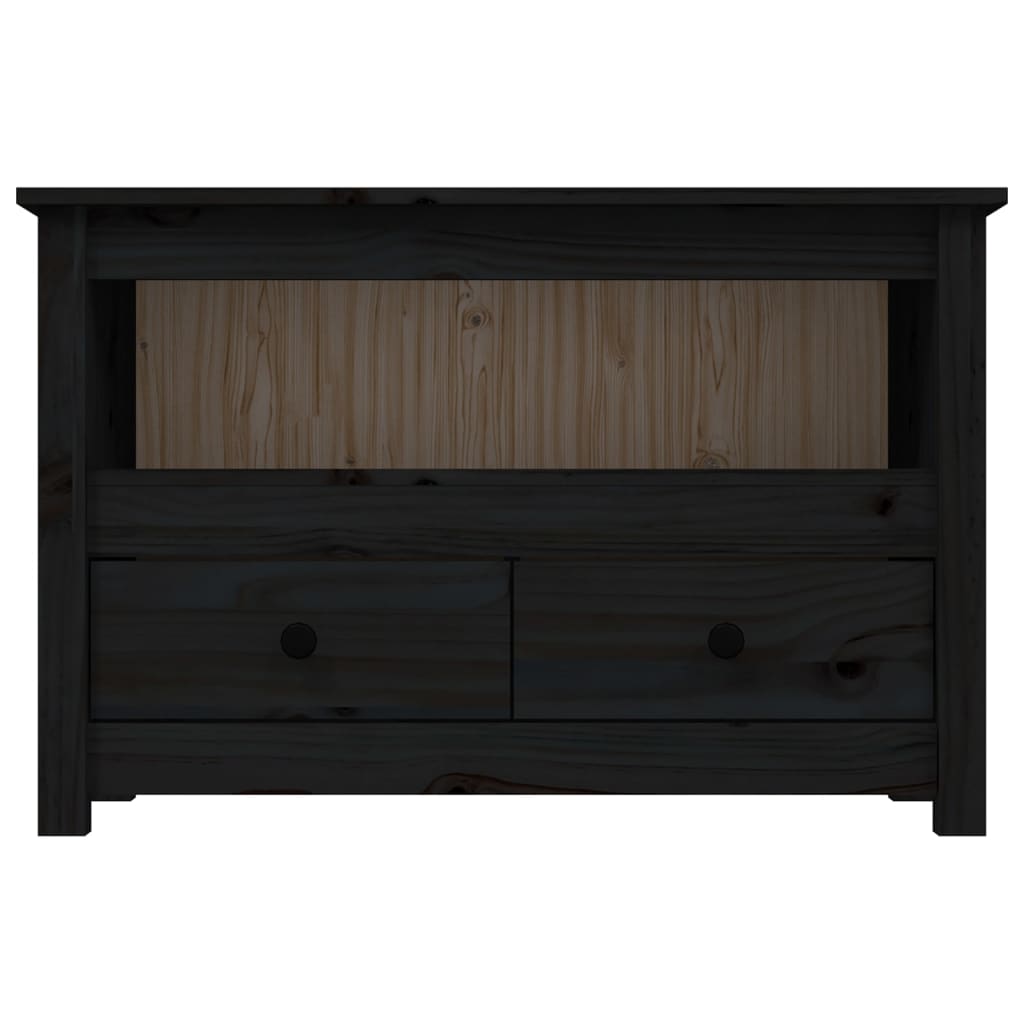 TV-Møbel Svart TV-benk 79x35x52 cm heltre furu