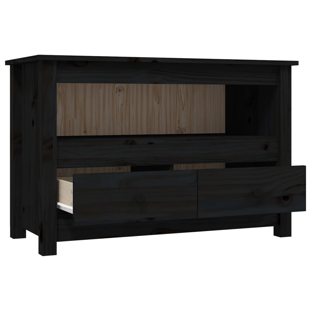 TV-Møbel Svart TV-benk 79x35x52 cm heltre furu