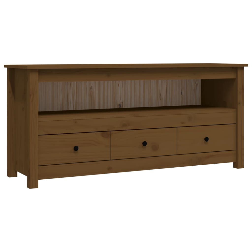 TV-Møbel Honningbrun TV-benk 114x35x52 cm heltre furu