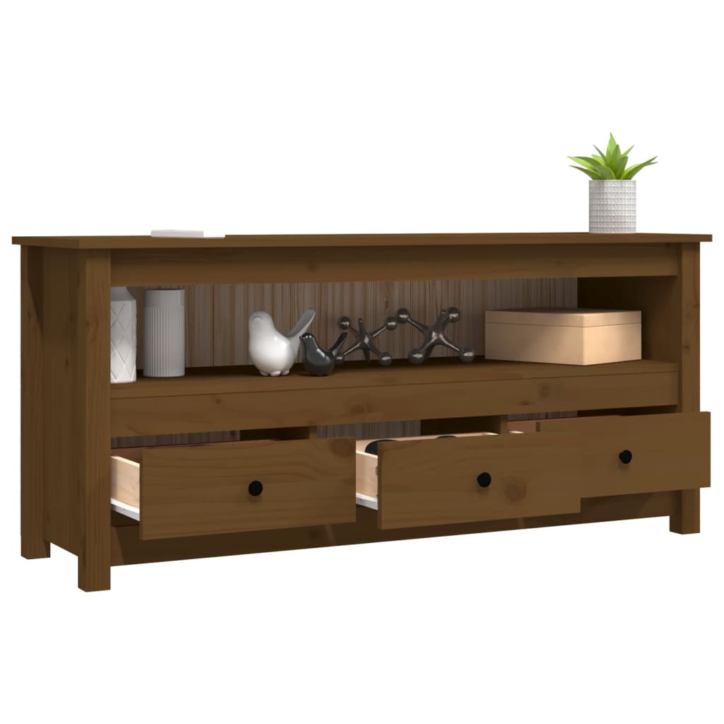 TV-Møbel Honningbrun TV-benk 114x35x52 cm heltre furu