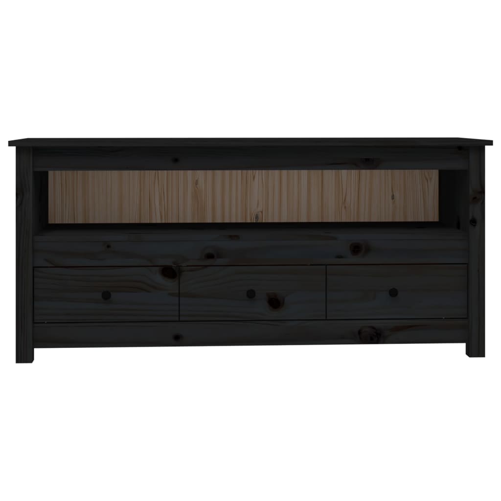 TV-Møbel Svart TV-benk 114x35x52 cm heltre furu