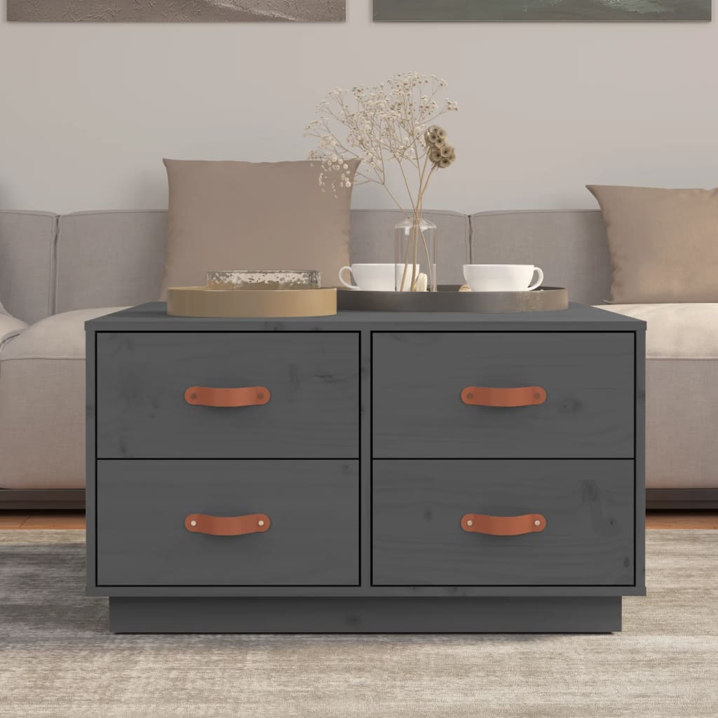 Salongbord Sofabord Grå 80x80x45 cm heltre furu