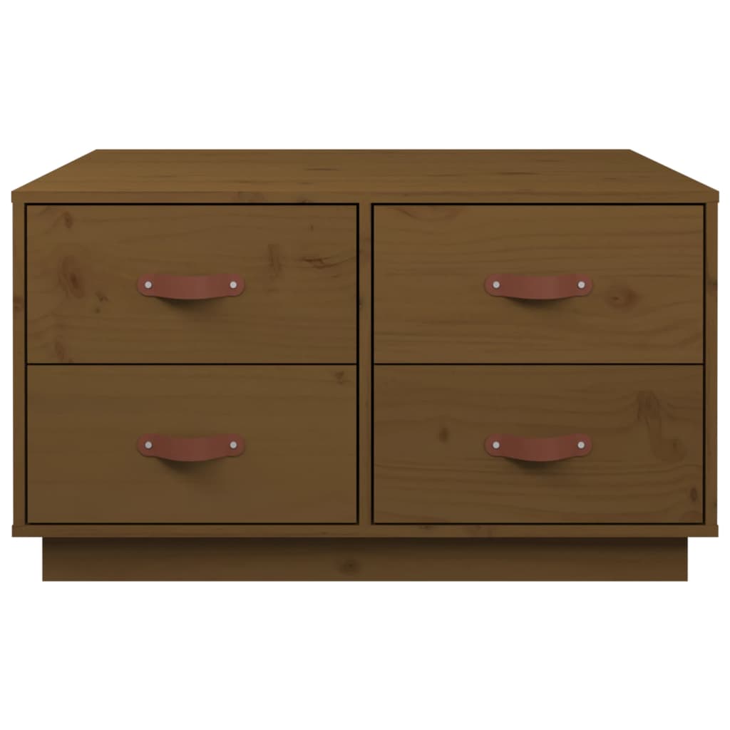 Salongbord Sofabord Tre heltre furu Honningbrun 80x80x45 cm