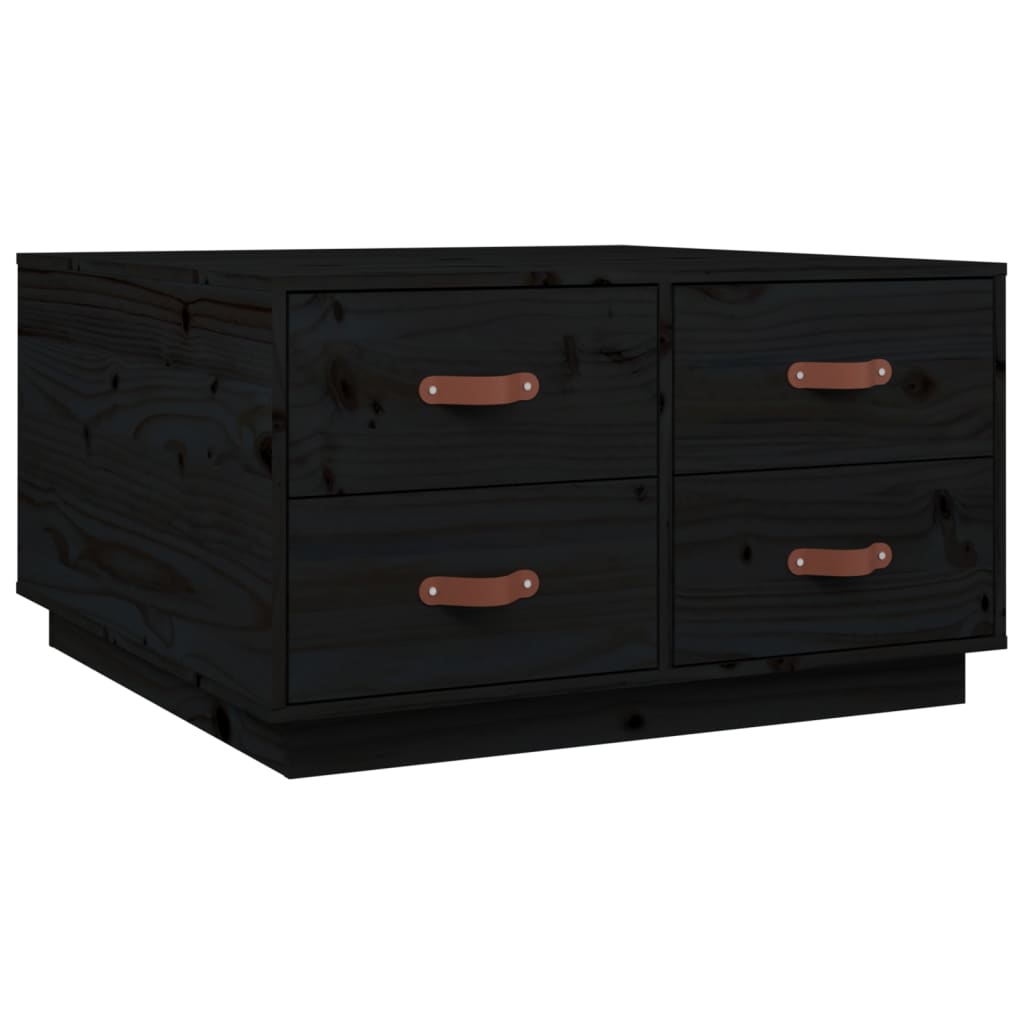 Salongbord Sofabord Svart 80x80x45 cm heltre furu