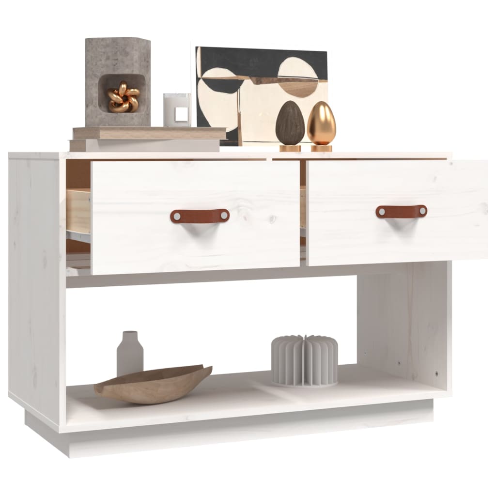 TV-Møbel Hvit TV-benk 90x40x60 cm heltre furu