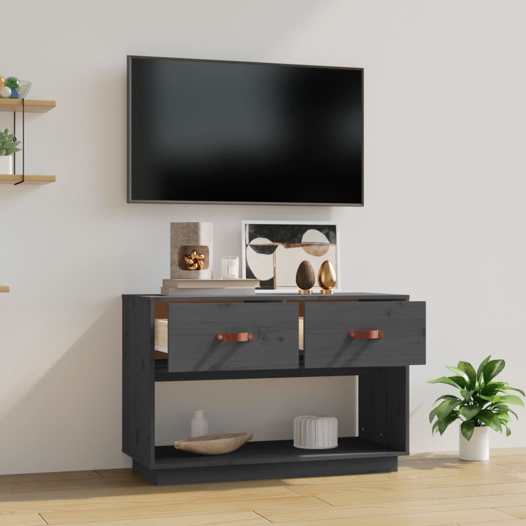 TV-Møbel Grå TV-benk 90x40x60 cm heltre furu