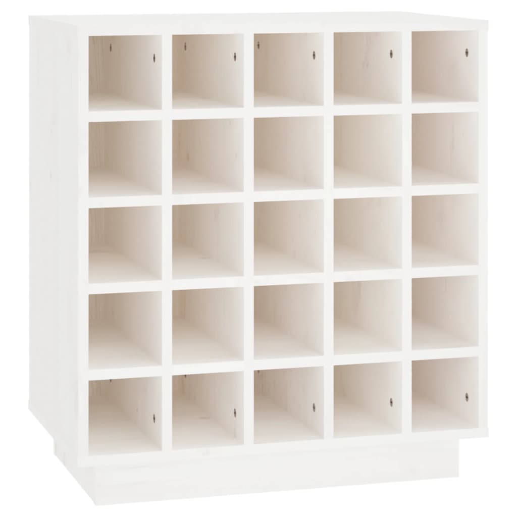 Vinstativ Vinhylle Hvit 55,5x34x61 cm heltre furu