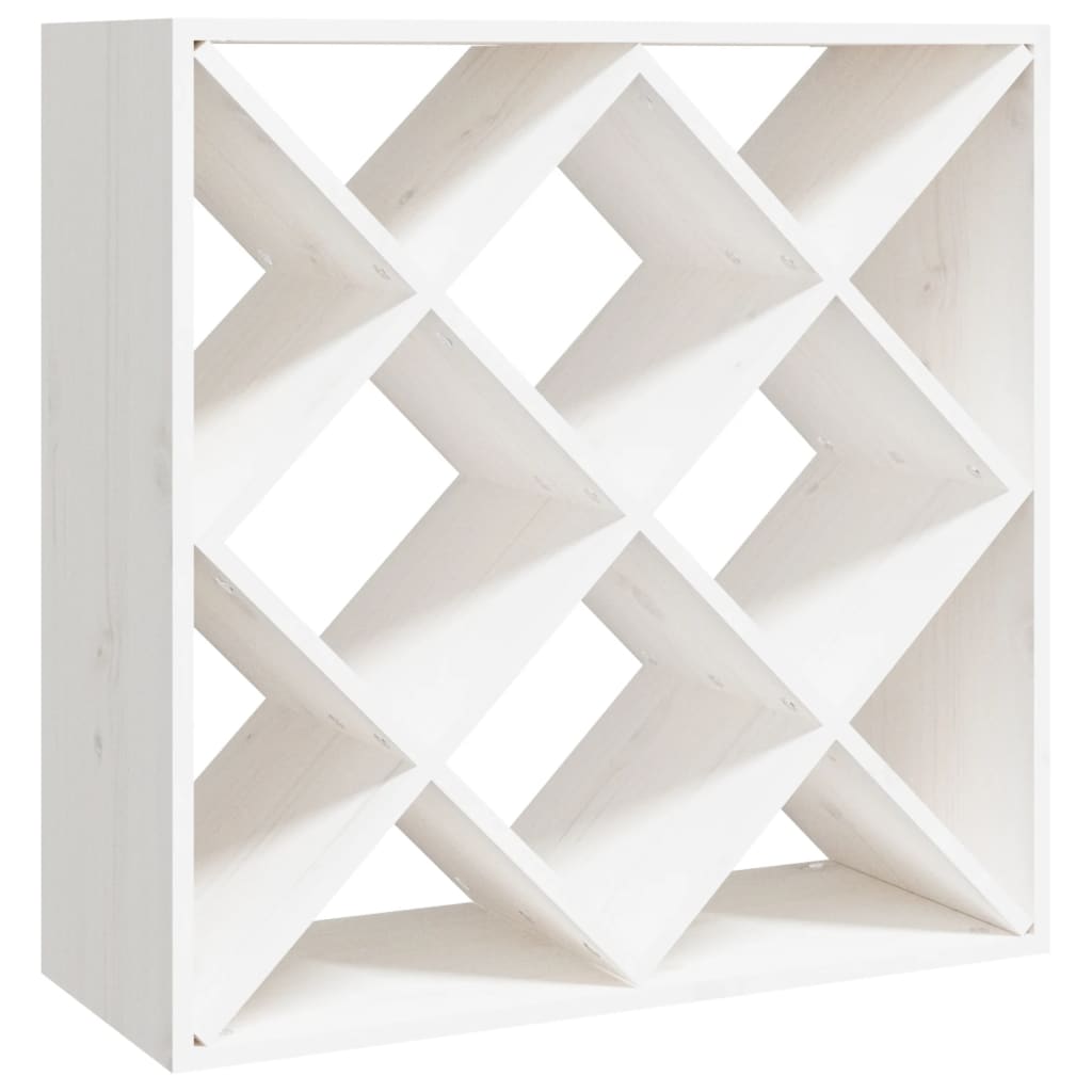 Vinstativ Vinhylle Hvit 62x25x62 cm heltre furu