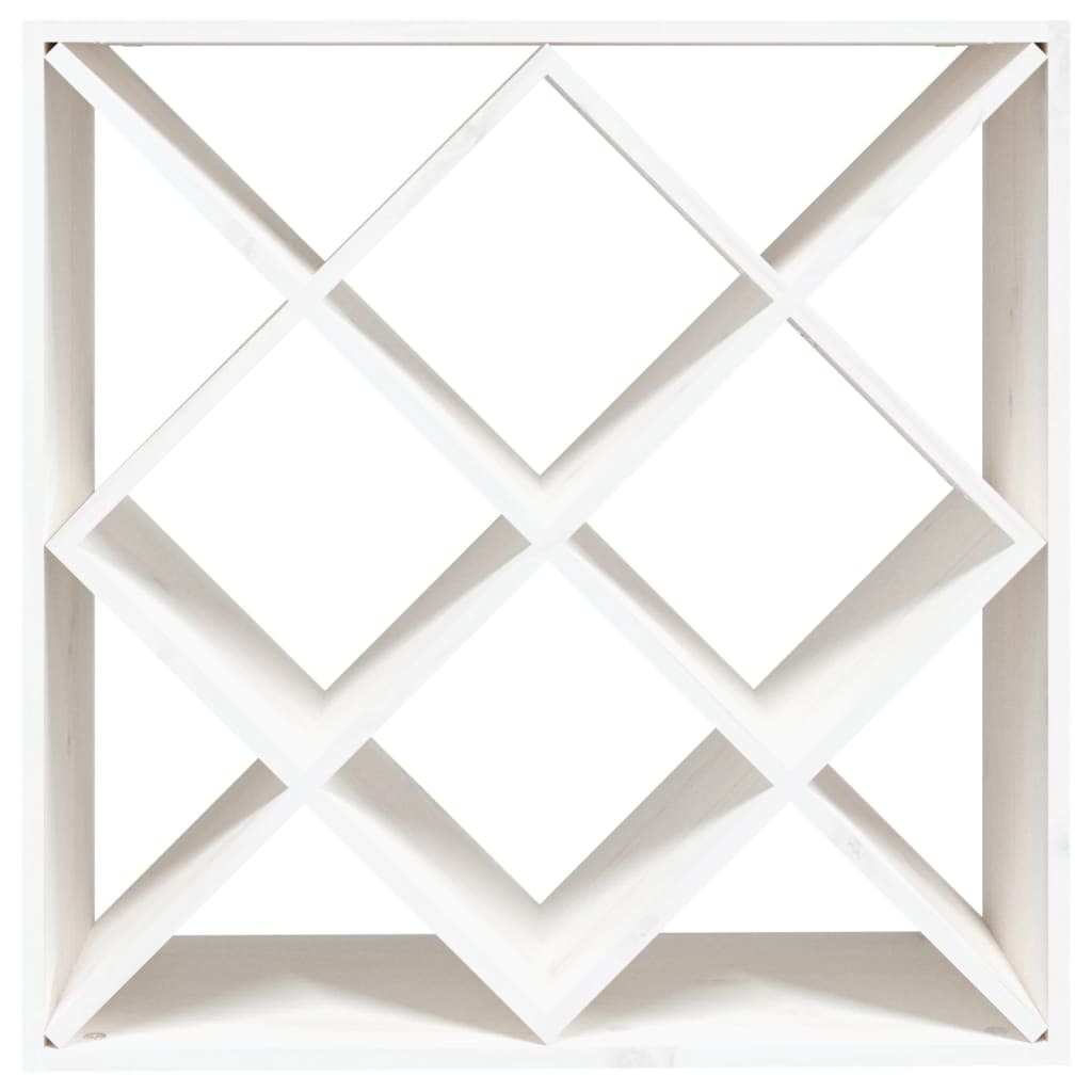 Vinstativ Vinhylle Hvit 62x25x62 cm heltre furu