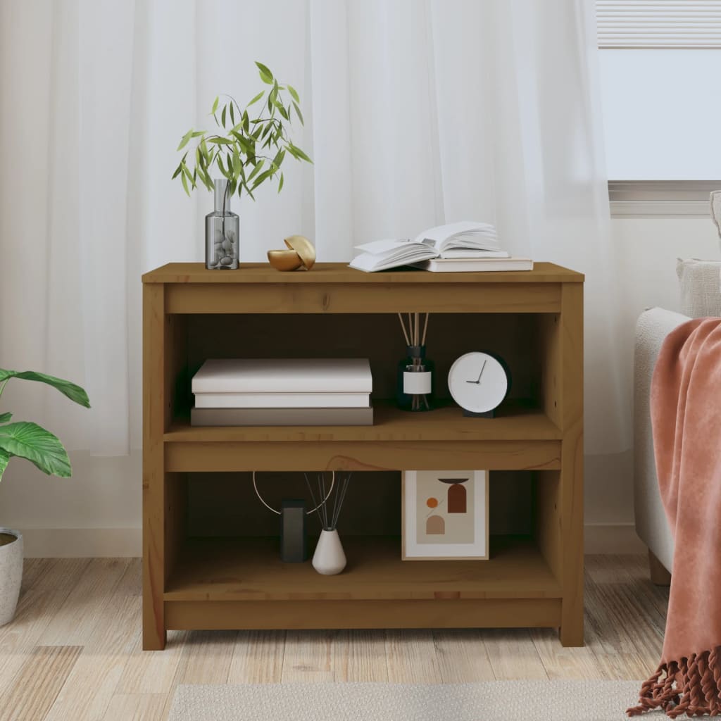 Bokhylle Honningbrun 80x35x68 cm heltre furu