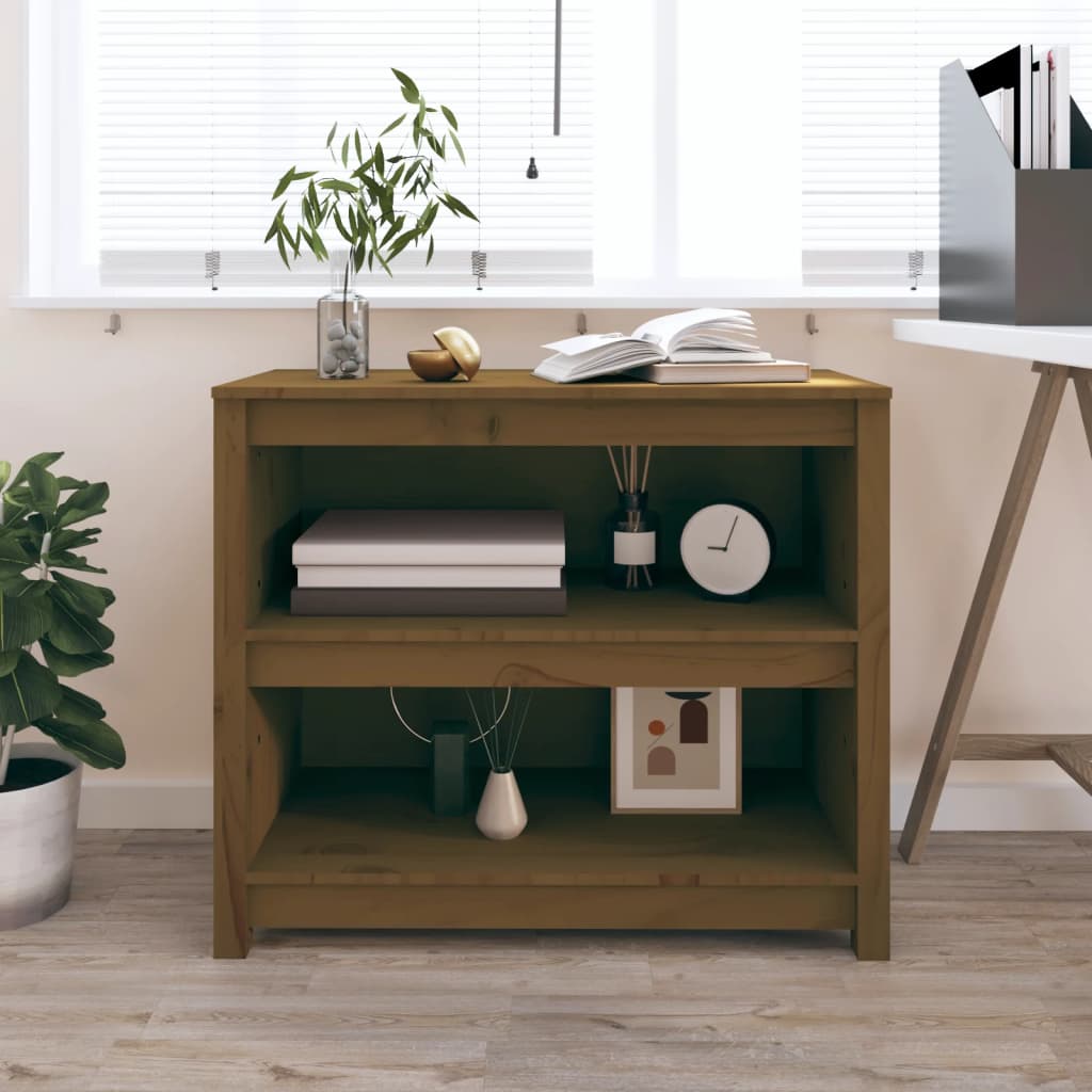 Bokhylle Honningbrun 80x35x68 cm heltre furu