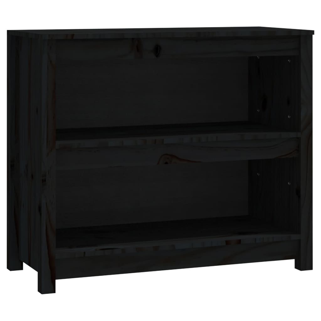 Bokhylle Svart 80x35x68 cm heltre furu