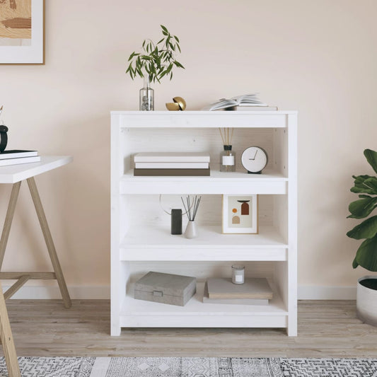 Bokhylle Hvit 80x35x97 cm heltre furu