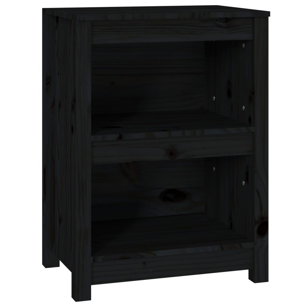 Bokhylle Svart 50x35x68 cm heltre furu