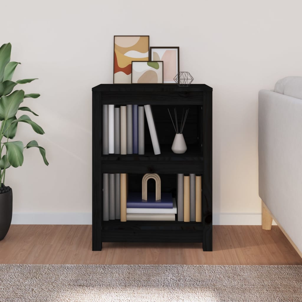 Bokhylle Svart 50x35x68 cm heltre furu
