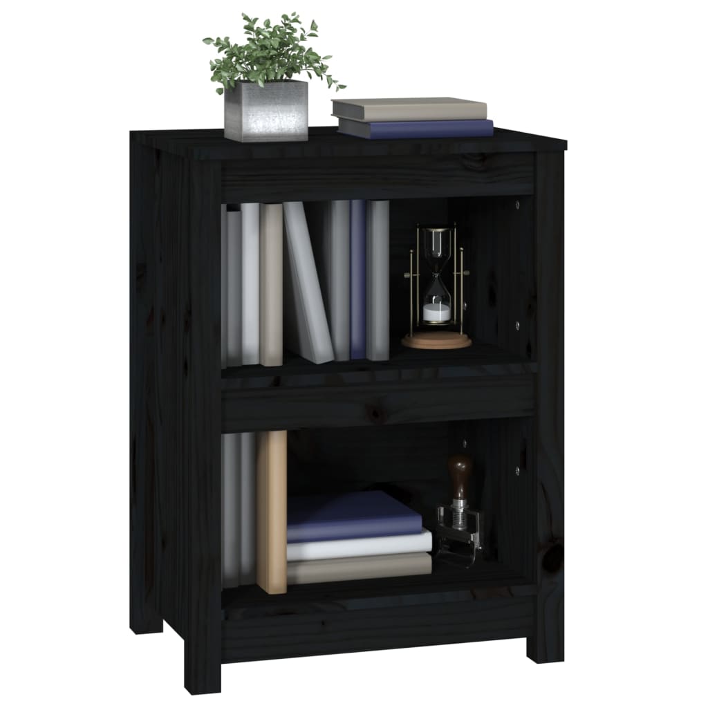 Bokhylle Svart 50x35x68 cm heltre furu