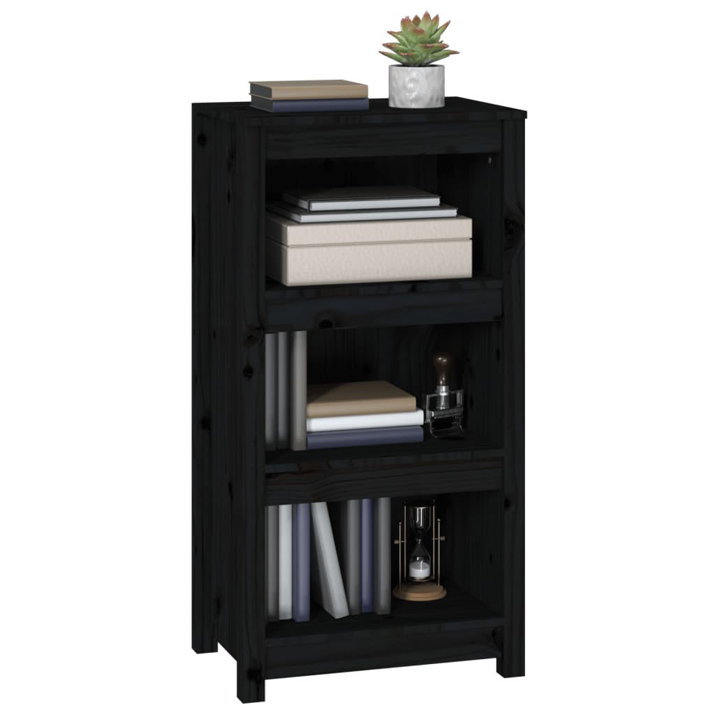 Bokhylle Svart 50x35x97 cm heltre furu