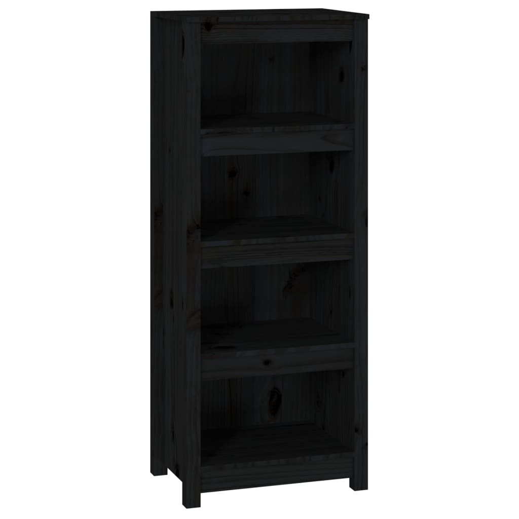 Bokhylle Svart 50x35x125,5 cm heltre furu