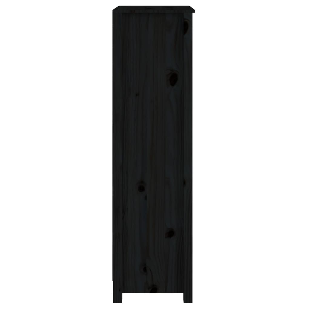 Bokhylle Svart 50x35x125,5 cm heltre furu